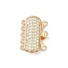 Brass Micro Pave Clear Cubic Zirconia Box Clasps KK-L255-02G-04-1
