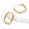 Elegant French Retro Minimalist Stainless Steel Oval Hoop Earrings UN1737-2