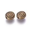 Tibetan Style Alloy Flat Round Carved Vortex Beads TIBEB-5437-AB-FF-2