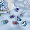6Pcs 3 Colors Glass Seed Beaded Pendants PALLOY-GO00026-4