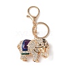 Elephant Zinc Alloy Enamel with Rhinestone Pendant Keychain KEYC-G061-01A-1
