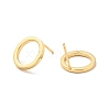 Brass Ring Stud Earrings for Women EJEW-G297-15G-2