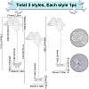3Pcs 3 Styles Butterfly & Butterfly & Dragonfly Filigree Brass Bookmark with Chains AJEW-SC0002-93P-2