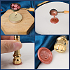 1Pc Golden Tone Brass Wax Seal Stamp Heads with Bamboo Stick Shaped Handles STAM-CP0001-05U-5