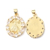 Rack Plating Brass Micro Pave Cubic Zirconia Pendants KK-F852-07G-1