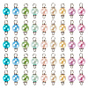 90Pcs 9 Colors Pearlized Glass Pearl Connector Charms PALLOY-TA0002-49A-3