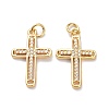 Brass Micro Pave Clear Cubic Zirconia Pendants ZIRC-L100-111G-2