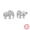 925 Sterling Silver Elephant Stud Earrings STER-P065-05P-1