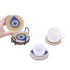 DIY 5D Diamond Painting Evil Eye Theme Cup Mat Kits PW-WG77157-01-3