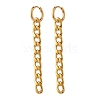 304 Stainless Steel Curb Chain Dangle Huggie Hoop Earrings EJEW-JE04730-01-1