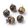 Natural Tiger Eye Pendants G-E513-A01-2