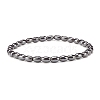 Synthetic Hematite Oval Beaded Stretch Bracelet X-BJEW-JB07897-03-1