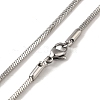 Non-Tarnish 201 Stainless Steel Snake Chain Necklaces for Men NJEW-M218-02B-P-2