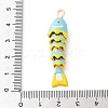 Brass Micro Pave Orange Cubic Zirconia Pendants CU-CBA03AF-15G-04-3