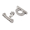 Brass Micro Pave Clear Cubic Zirconia Fold Over Clasps KK-P291-13P-2