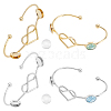   4Pcs 2 Colors Iron Bangle Makings FIND-PH0004-57-1