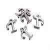 Gunmetal Plated Alloy Letter Pendants PALLOY-J718-01B-T-2