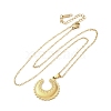 Crescent Moon 304 Stainless Steel Pendant Necklaces NJEW-M096-33G-2