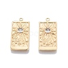 Brass Micro Pave Clear Cubic Zirconia Pendants KK-G432-06G-2