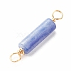 Dyed & Heated Natural Blue Aventurine Connector Charms PALLOY-JF01454-01-4