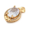 Brass Micro Pave Clear Cubic Zirconia Pendants KK-P263-22KCG-05-2