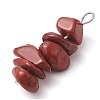 Gradient Color Natural Rhodonite & Natural Red Jasper & Natural Strawberry Quartz Chip Beaded Pendants PALLOY-JF02791-06-4