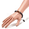 Natural Lava Rock & Tiger Eye Braided Bead Bracelet BJEW-TA00115-02-5