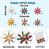  24Pcs 6 Colors Acrylic Rhinestone Pendants FIND-TA0002-79-11