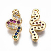 Brass Micro Pave Cubic Zirconia Charms KK-N233-080-NF-3