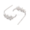 925 Sterling Silver Micro Pave Clear Cubic Zirconia Stud Earrings for Women EJEW-F342-02P-2