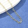 Brass Heart Link Chains Necklace for Women NJEW-P265-39G-1