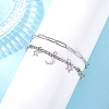 304 Stainless Steel Paperclip & Figaro Chain Bracelets for Women BJEW-JB12445-02-3