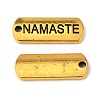 Tibetan Style Alloy Rectangle with Word Namaste Pendants TIBEP-Q043-067AG-RS-1