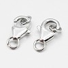 Anti-Tarnish Rhodium Plated 925 Sterling Silver Lobster Claw Clasps STER-O015-C-04-2