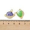 Brass Micro Pave Clear Cubic Zirconia Pendants KK-C045-18G-3