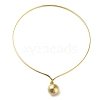 304 Stainless Steel Round Ball Pendant Choker Necklaces NJEW-D058-01G-1