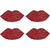 Lip Shape Glass Rhinestone Car Stickers DIY-FH0001-011-1