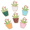 60Pcs 6 Colors Alloy Enamel Pendants ENAM-CJ0004-62-7