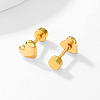 201 Stainless Steel Heart Screw Stud Earrings LS-CN3729-2-2