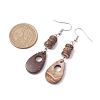 Teardrop Natural Coconut Dangle Earrings for Women EJEW-JE05891-3