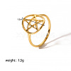 Stainless Steel Hollow Lucky Star Ring Women Fashionable Durable Ring EU4995-6-2