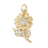 Rack Plating Brass Micro Pave Cubic Zirconia Pendants KK-H509-25G-01-1