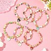 6Pcs 6 Colors Heart with Eye Alloy Enamel Charm Bracelets BJEW-JB12287-1