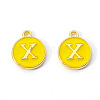 Golden Plated Alloy Enamel Charms ENAM-S118-09X-2