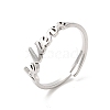 Non-Tarnish 304 Stainless Steel Word Adjustable Ring LS-RJEW-L107-026P-1