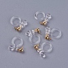 Transparent U Type Alloy Ear Clip X-PALLOY-WH0009-01G-1