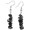 Natural Snowflake Obsidian & Obsidian & Labradorite & Smoky Quartz Chip Dangle Earrings Set for Women EJEW-JE06245-02-4