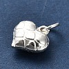 925 Sterling Silver 3D Textured Heart Charms STER-U009-10S-02-3