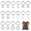 16Pcs 8 Style Pentacle & Triple Moon & Star of David Alloy Shoe Charms HJEW-AB00638-1