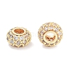 Brass with Cubic Zirconia Bead KK-P271-16G-2